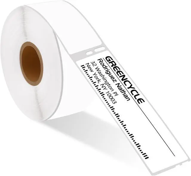Main image of GREENCYCLE Compatible for Dymo 30252 Address Mailing UPC Labels 1 1/8" x 3 1/2" (1" Core) Premium Adhesive & Resolution for DYMO Labelwriter 450 Duo 4XL, 100 Rolls, 350 Labels/Roll [NOT FIT 550 & 5XL]