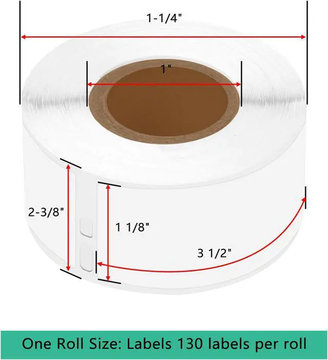 Alt view image 2 of 6 - GREENCYCLE Compatible for Dymo 30254 Address Mailing UPC Labels 1 1/8" x 3 1/2" (1" Core) Premium Adhesive & Resolution for DYMO Labelwriter 450 Duo 4XL, 50 Rolls, 130 Labels/Roll [NOT FIT 550 & 5XL]