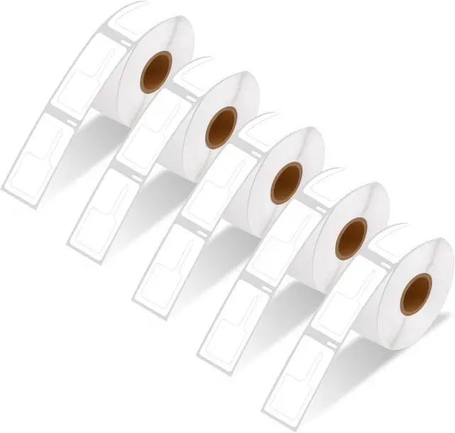 Main image of GREENCYCLE Compatible for 5 Rolls DYMO 30373 Price tag Rat Tail Style Thermal Film Labels 7/8" x 15/16" for LabelWriter 450 Turbo, 4XL, 400 450 Twin Turbo, 450 Duo, 400 Labels/Roll,NOT FIT 550 & 5XL