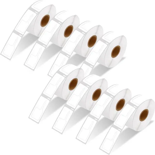 Main image of GREENCYCLE Compatible for 8 Rolls DYMO 30373 Price tag Rat Tail Style Thermal Film Labels 7/8" x 15/16" for LabelWriter 450 Turbo, 4XL, 400 450 Twin Turbo, 450 Duo, 400 Labels/Roll,NOT FIT 550 & 5XL