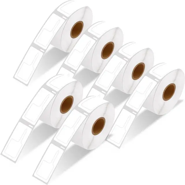 Main image of GREENCYCLE Compatible for 6 Rolls DYMO 30373 Price tag Rat Tail Style Thermal Film Labels 7/8" x 15/16" for LabelWriter 450 Turbo, 4XL, 400 450 Twin Turbo, 450 Duo, 400 Labels/Roll,NOT FIT 550 & 5XL