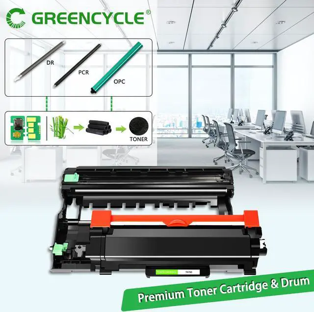Alt view image 2 of 7 - GREENCYCLE TN760 TN-760 Toner Cartridge DR730 Drum Unit Set Compatible for Brother HL-L2350DW HL-L2395DW HL-L2390DW HL-L2370DW MFC-L2750DW MFC-L2710DW DCP-L2550DW Printer (2 Toner, 1 Drum)