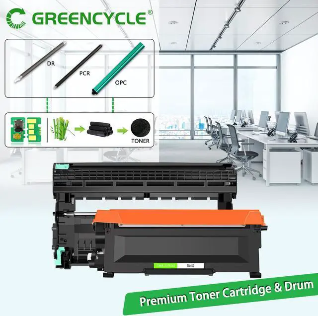 Alt view image 4 of 7 - GREENCYCLE TN450 Toner Cartridge DR420 Drum Unit Set Compatible for Brother MFC-7360N DCP-7065DN Printer (3 Toner, 1 Drum)