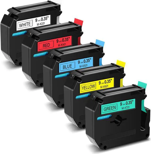 Main image of GREENCYCLE 5Pack Compatible for Brother P Touch M Tape MK221 MK421 MK521 MK621 MK721 Label Maker for Brother Ptouch PTM95 PT-90 PT-80 PT-70 PT-65 PT-45M