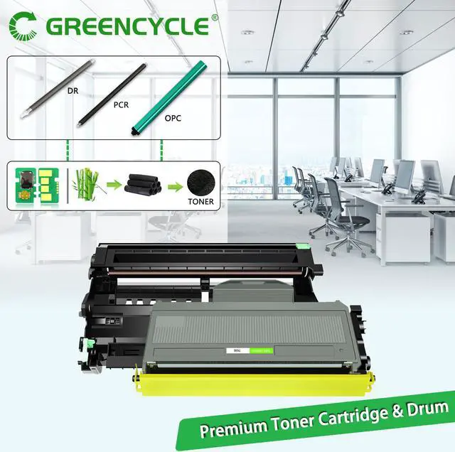 Alt view image 2 of 7 - GREENCYCLE TN360 TN-360 Toner Cartridge + DR360 DR-360 Drum Unit Combo Set Compatible for Brother HL-2140 HL-2170W MFC-7840W MFC-7340 MFC-7440N DCP-7030 DCP-7040 Printer (1 Toner, 1 Drum)