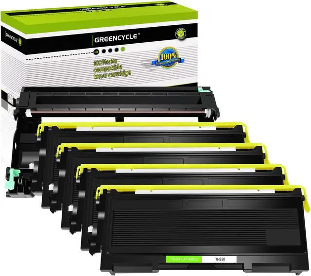 Main image of GREENCYCLE TN350 TN-350 Toner Cartridge + DR350 DR-350 Drum Unit Combo Set Compatible for Brother MFC-7820n MFC-7420 MFC-7220 HL-2030 HL-2040 DCP-7020 Intellifax 2820 Printer (4 Toner, 1 Drum)
