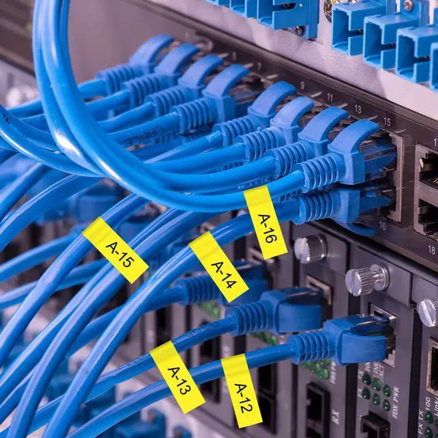 Alt view image 7 of 7 - GREENCYCLE 3 Pack Compatible for Dymo Rhino IND 18491 Black on Yellow 3/4'' 19mm x 3.5m Industrial Flexible Nylon Label Tapes