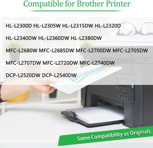 Alt view image 2 of 7 - GREENCYCLE Toner Cartridge Compatible for Brother TN660 TN630 use in HL-L2300D DCP-L2520DW MFC-L2680W Printer (Black, 4 Pack)