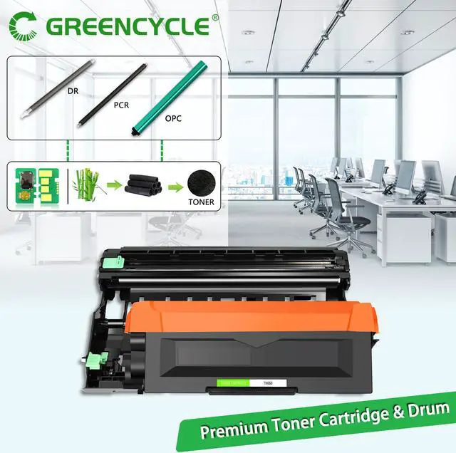 Alt view image 4 of 7 - GREENCYCLE 4PK Set Compatible with Brother TN660 DR630 (3 Toner, 1 Drum) High Yield for DCP-L2300D MFC-L2720DW Printer