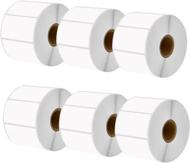 Main image of Greencycle Direct Thermal Perforated Shipping Labels 2-1/4"x 1-1/4" (2.25" x 1.25") Barcode SKU Labels Compatible with Rollo, Eltron and Zebra Desktop Printers - 6 Rolls, 1000 Labels/Roll