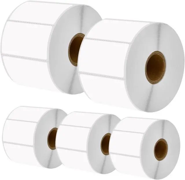 Main image of Greencycle Direct Thermal Perforated Shipping Labels 2-1/4"x 1-1/4" (2.25" x 1.25") Barcode SKU Labels Compatible with Rollo, Eltron and Zebra Desktop Printers - 5 Rolls, 1000 Labels/Roll
