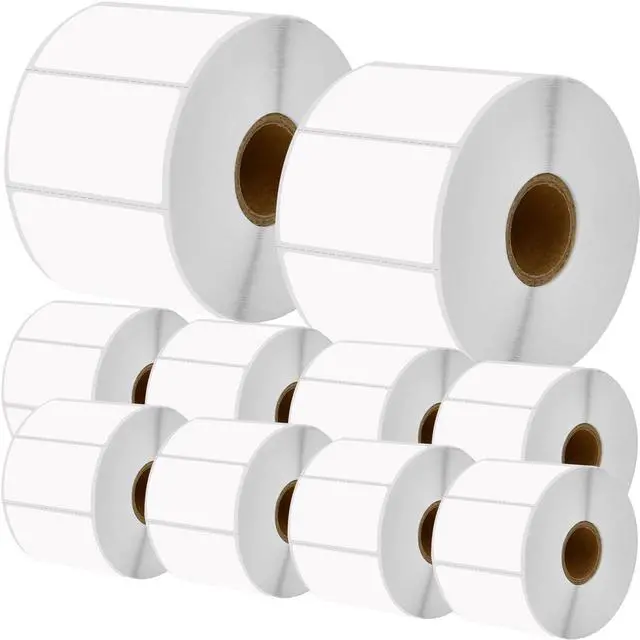 Main image of Greencycle Direct Thermal Perforated Shipping Labels 2-1/4"x 1-1/4" (2.25" x 1.25") Barcode SKU Labels Compatible with Rollo, Eltron and Zebra Desktop Printers - 10 Rolls, 1000 Labels/Roll