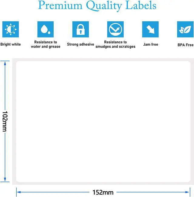 Alt view image 2 of 6 - GREENCYCLE 30 Roll Replacement for Brother RD-S02U1 RDS02U1 Die Cut Shipping White Paper Labels Premium Adhesive 4" x 6" (102mm x 152mm) for TD-4000 TD-4100N Printer,270 Labels/Roll