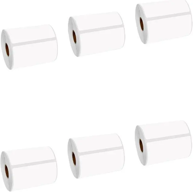 Main image of GREENCYCLE 6 Roll Replacement for Brother RD-S02U1 RDS02U1 Die Cut Shipping White Paper Labels Premium Adhesive 4" x 6" (102mm x 152mm) for TD-4000 TD-4100N Printer,270 Labels/Roll