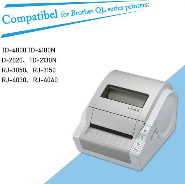 Alt view image 4 of 6 - GREENCYCLE 6 Roll Replacement for Brother RD-S01U2 RDS01U2 Continuous Length Shipping White Paper Labels Multipurpose Label 4" x 140 1/2' (102mm x 42.8m) 1" Core for Brother TD-4000 4100N Printers
