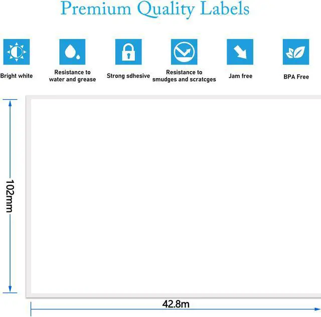 Alt view image 2 of 6 - GREENCYCLE 6 Roll Replacement for Brother RD-S01U2 RDS01U2 Continuous Length Shipping White Paper Labels Multipurpose Label 4" x 140 1/2' (102mm x 42.8m) 1" Core for Brother TD-4000 4100N Printers