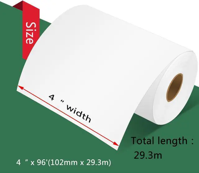 Alt view image 2 of 6 - GREENCYCLE 1 Roll Replacement for Brother RD-M01U5 RDM01U5 Continuous Labels Receipt Paper Rolls Multipurpose Labels 4" x 96' (102mm*29.3m) White for RJ4030 RJ4030-K RJ4030M RJ4030M-K RJ4040