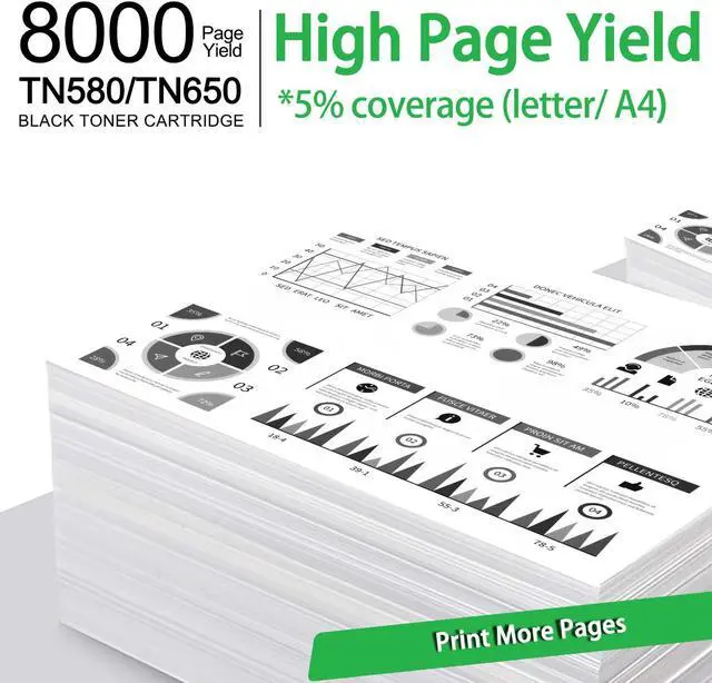 Alt view image 4 of 7 - GREENCYCLE Compatible Toner Cartridge Replacement for Brother TN580 TN-580 TN550 to use with HL-5370DW HL-5250DN HL-5340D MFC-8480DN MFC-8890DW MFC-8860DN DCP-8060 DCP-8065DN Printer (Black,1-Pack)