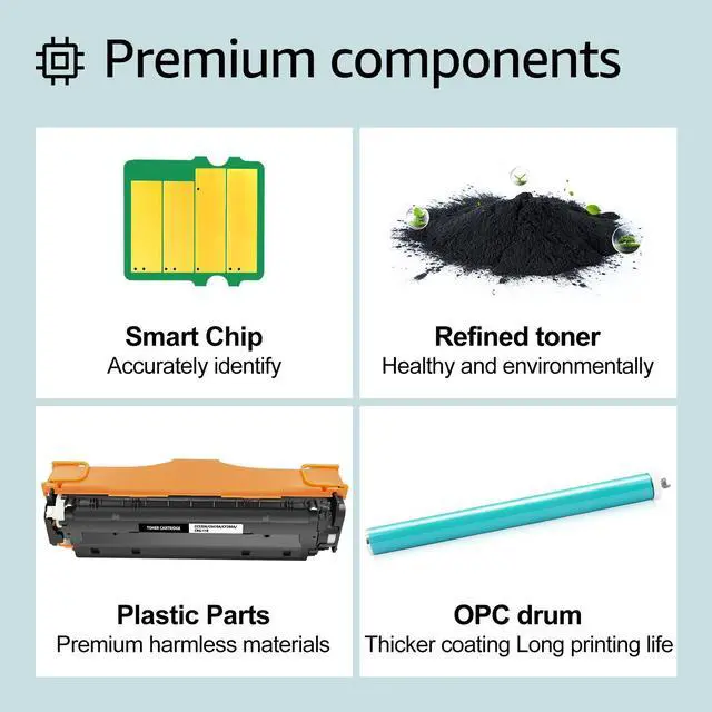 Alt view image 6 of 7 - greencycle 2 Pack 304A CC530A High-yield Compatible Toner Cartridge Replacement for HP 304A CC530A Black Toner Works on Color CP2025n CP2025dn CP2025x CM2320 CM2320n CM2320fxi Printer