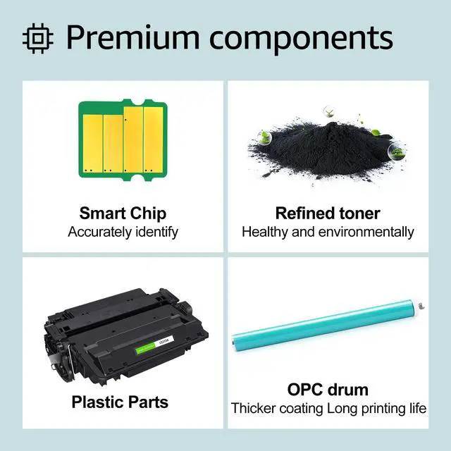 Alt view image 4 of 6 - GREENCYCLE 2 Pack Compatible Black Toner Cartridge Replacement for HP CE255X 55X CE255A 55A LaserJet Enterprise P3015dn P3015x LaserJet Pro 500 MFP M521dn M521dw M525 Printer
