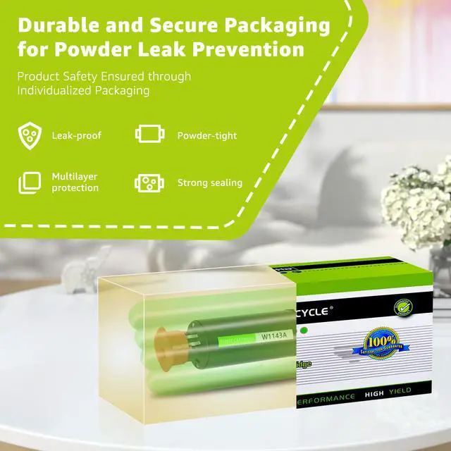 Alt view image 3 of 7 - greencycle W1143A Compatible Toner Cartridge Replacement for HP 143A Black Toner Reload Kit Use for Laser Neverstop 1001nw Printer MFP 1202w1202nw 1201n  ink cartridge (2Pack)