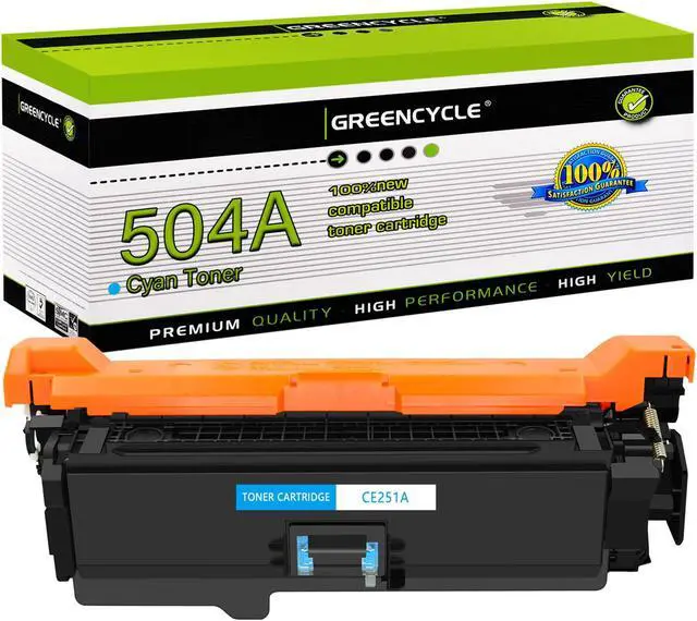 Main image of greencycle 1 Pack Toner Cartridge Compatible for HP 504A CE251A Cyan Toner Works on Color Laser jet CP3525dn CM3530TS CP3525 CM3530 CM3530fs MFP Printer