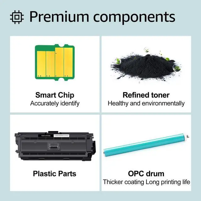 Alt view image 4 of 7 - greencycle 2 Pack Toner Cartridge Compatible for HP 508X CF360X Black Toner Work with M577c M577z M577f M552dn M553dn M553n Printer
