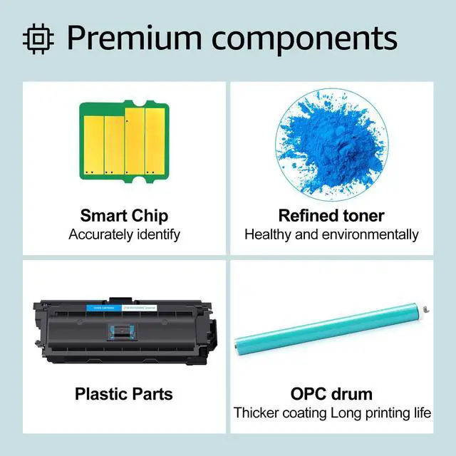 Alt view image 6 of 7 - greencycle 3 Pack Toner Cartridge Compatible for HP 508X CF361X Cyan Toner Work with M577c M577z M577f M552dn M553dn M553n Printer