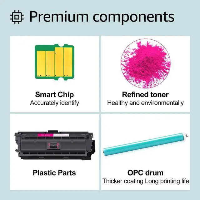 Alt view image 6 of 7 - greencycle 3 Pack Toner Cartridge Compatible for HP 508X CF363X Magenta Toner Works on M577c M577z M577f M552dn M553dn M553n Printer