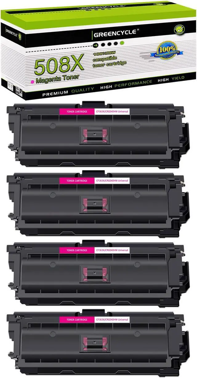 Main image of greencycle 4 Pack Toner Cartridge Compatible for HP 508X CF363X Magenta Toner Works on M577c M577z M577f M552dn M553dn M553n Printer