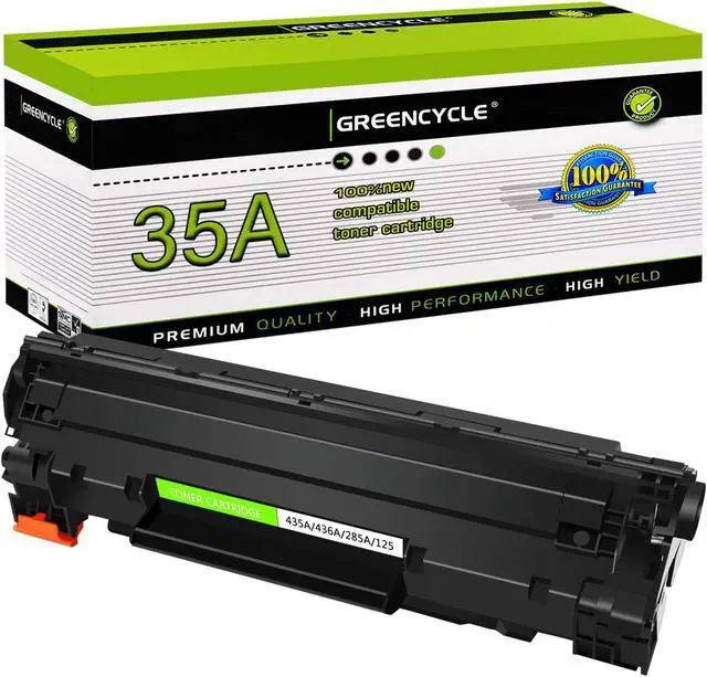Main image of GREENCYCLE 1 Pack Compatible Toner Cartridge Replacement for HP 35A CB435A Black Toner Works on Laser Jet P1005 P1006 P1007 P1002 P1004 P1008 P1009 Printer
