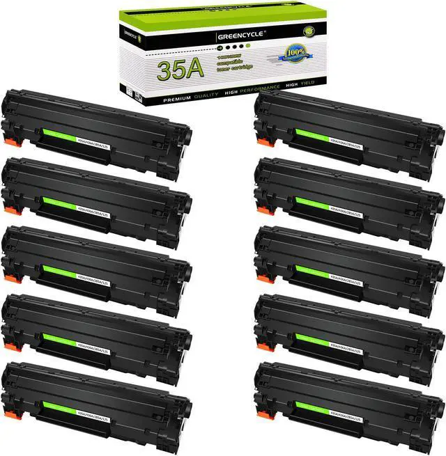 Main image of GREENCYCLE 10 Pack Compatible Toner Cartridge Replacement for HP 35A CB435A Black Toner Works on Laser Jet P1005 P1006 P1007 P1002 P1004 P1008 P1009 Printer