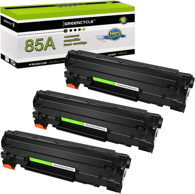 Main image of GREENCYCLE 3 Pack Compatible Toner Cartridge Replacement for HP 85A CE285A Black Toner Works on LaserJet P1102W P1109W M1212NF MFP M1217NFW Printer