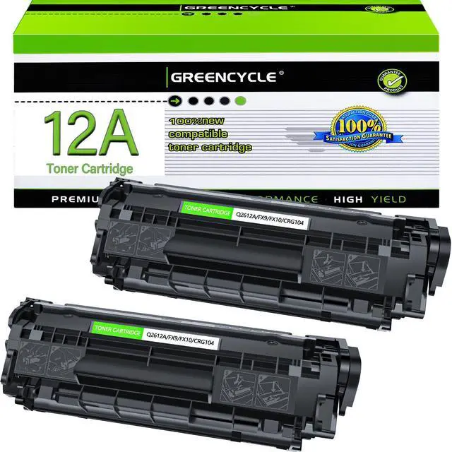 Main image of greencycle Q2612A Toner Cartridge Replacement Compatible for HP 12A Black Toner Cartridge Laserjet 1010 1012 1018 1020 1022 1022N 3015 3030 3052 3055 M1005 M1319F (2PCS)