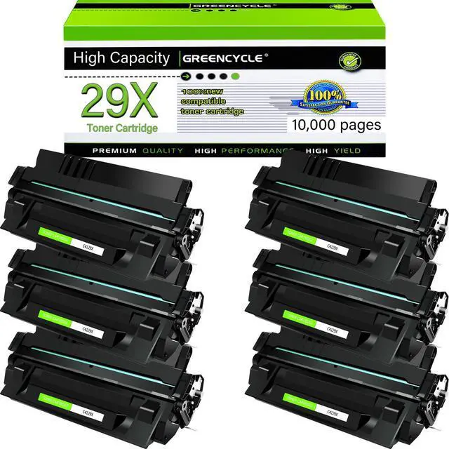Main image of Greencycle C4129X Compatible Toner Cartridge Replacement for HP C4129X 29X Toner Cartridge use for Laser Jet 5000 5000n 5000dn 5000gn 5100 5100tn 5100dtn Printer(6 Pack,Black)