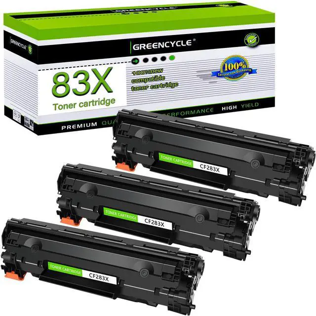 Main image of greencycle CF283X Compatible Toner Cartridge Replacement for HP 83X CF283X Black Cartridge Laserjet Pro M201 M201dw M201n MFP M225 M225dn M225dw M225rdn Laser Printers (3Pk)