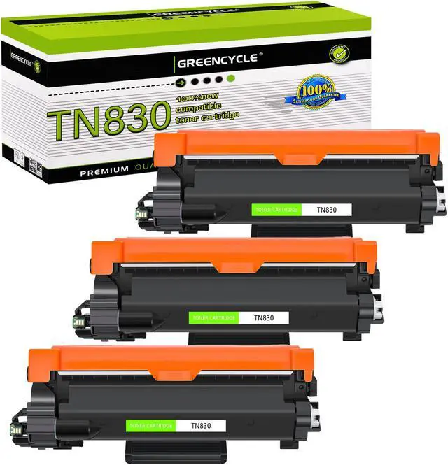 Main image of greencycle 3 Pack Compatible Black Toner Cartridge Replacement for Brother TN830 TN830XL use with HL-L2405W HL-L2460DW MFC-L2900DW MFC-L2820DW Laser Printer