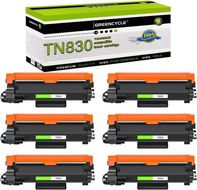 Main image of greencycle 6 Pack Compatible Black Toner Cartridge Replacement for Brother TN830 TN830XL use with HL-L2405W HL-L2460DW MFC-L2900DW MFC-L2820DW Laser Printer