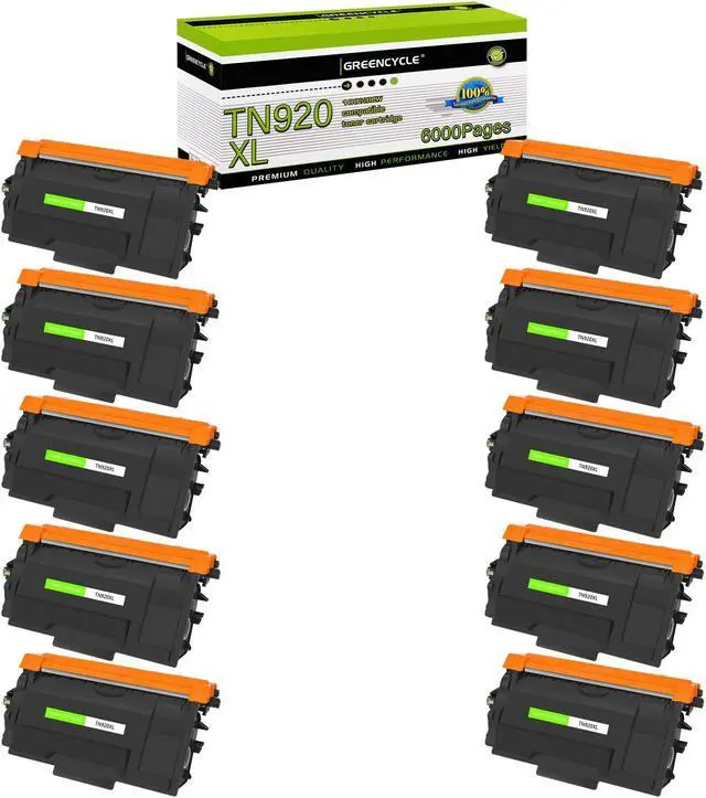 Main image of greencycle 10 Pack Compatible Black Toner Cartridge Replacement for Brother TN920XL TN920 TN-920XL use with HL-L5210DW HL-L6210DW MFC-L5710DW DCP-L5510DN Laser Printer