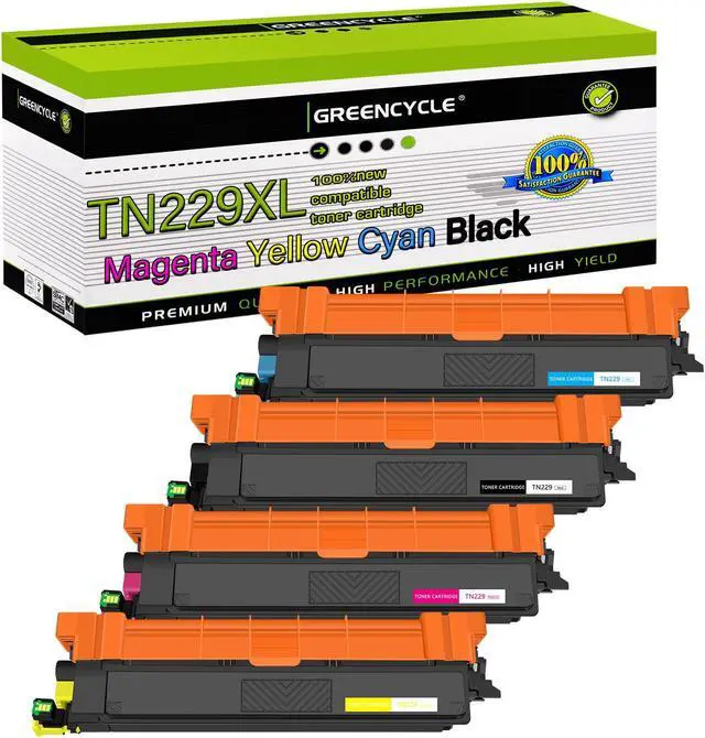 Main image of Greencycle TN229XL TN229-XL (BK/Y/M/C) Toner Cartridge Compatible for Brother TN229 TN229K use with MFC-L3780CDW MFC-L3720CDW HL-L3220CDW HL-L3280CDW HL- L3300CDW Printer(4 Pack,High yield)
