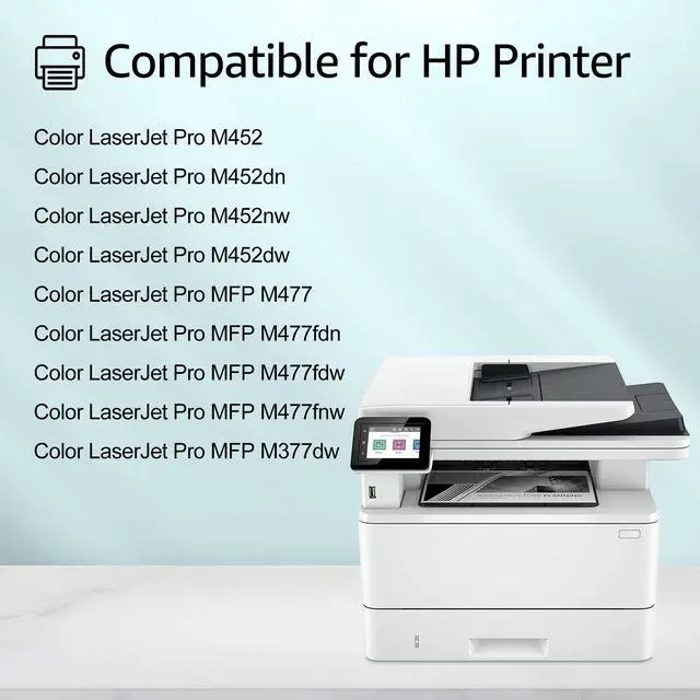 Alt view image 2 of 7 - greencycle 10 Pack Toner Cartridge Compatible for HP 410A CF410A Black Toner Work with Color Laser Jet Pro M452dn M452dw M452nw M477fdn M477fdw M477fnw M377dw Printer