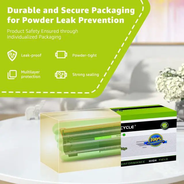 Alt view image 5 of 7 - greencycle W1410A Compatible Replacement for Hp 141A Black Toner Cartridge Laserjet Pro M110w MFP M140w M139w(2Pk,with chip)