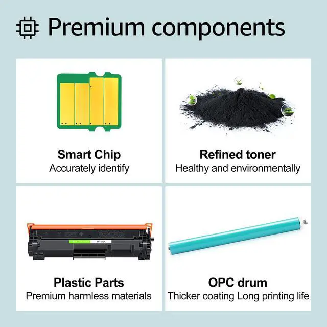 Alt view image 4 of 7 - greencycle W1410A Compatible Replacement for Hp 141A Black Toner Cartridge Laserjet Pro M110w MFP M140w M139w(2Pk,with chip)