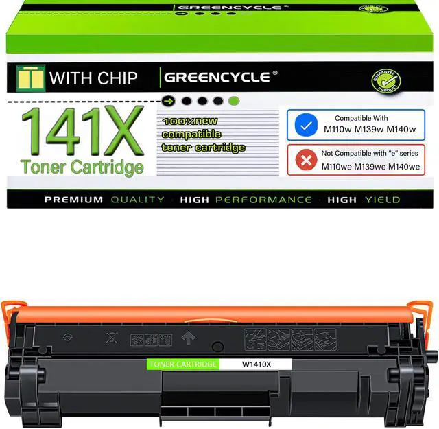 Main image of greencycle W1410X W1410A 141A Compatible Replacement for Hp 141X Black Toner Cartridge Laser jet Pro M110w MFP M140w M139w(1Pk,with chip)