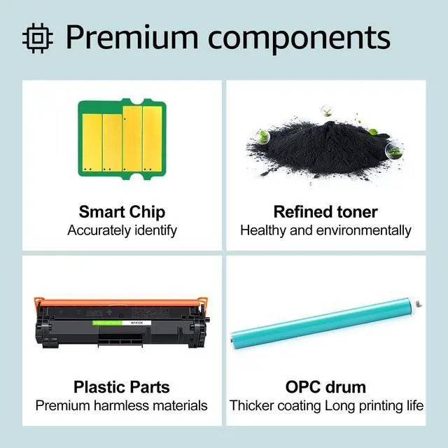 Alt view image 4 of 7 - greencycle W1410X Compatible Replacement for Hp 141X Black Toner Cartridge Laserjet Pro M110w MFP M140w M139w(1Pk,with chip)