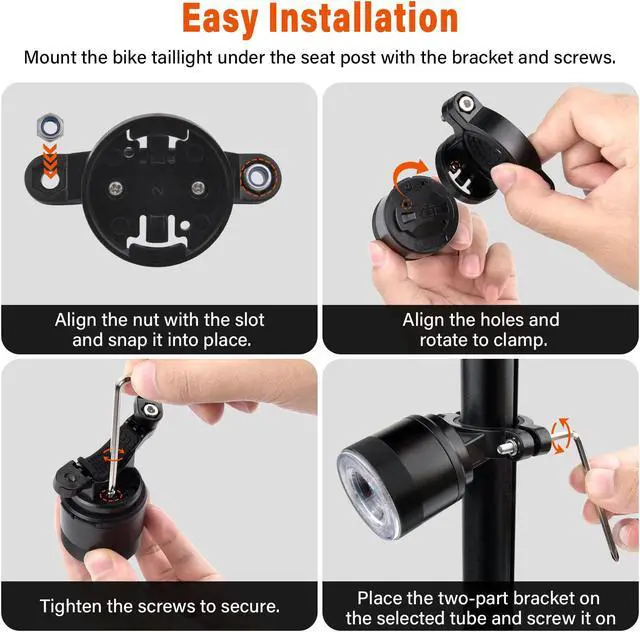 Alt view image 7 of 7 - GREENCYCLE Colorful Bike Tail Light, USB Rechargeable Bike Brake Light, Brake Sensing Rear Lights, 15 Light Modes 7 Colors Waterproof Cycling Safety Light for Adults Kids Road Mountain
