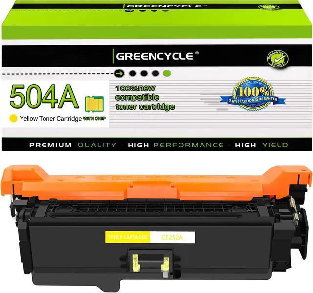 Main image of greencycle 1 Pack Toner Cartridge Compatible for HP 504A CE252A Yellow Toner Work with CP3525 CM3530 CM3530fs CP3525dn CP3525n CP3525x Printer