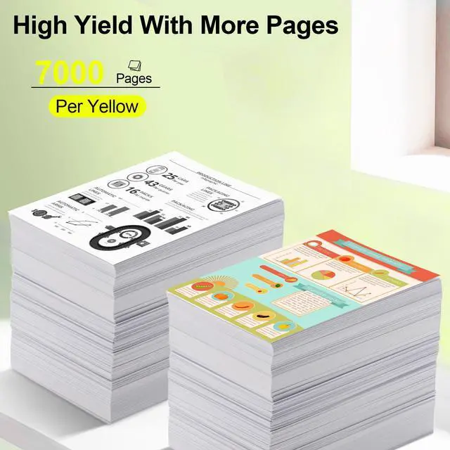 Alt view image 3 of 7 - greencycle 1 Pack Toner Cartridge Compatible for HP 504A CE252A Yellow Toner Work with CP3525 CM3530 CM3530fs CP3525dn CP3525n CP3525x Printer