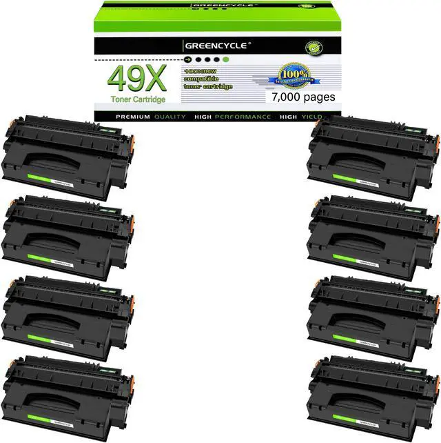 Main image of greencycle Q5949X Compatible Toner Cartridge Replacement for HP 49X Q5949X 53X Q7553X Black Cartridge Laserjet 1320 1320n 1320nw 3390 3392 M2727nf P2015dn P2015 P2014 P2010 Series Printer (8Pk)