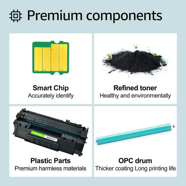 Alt view image 4 of 6 - GREENCYCLE 2 Pack 49a Black Toner Cartridge Replacement Compatible for HP Q5949A 53A Q7553A for HP Laserjet 1320 1320n 3390 1160 1320tn 1320nw 3392 P2015 P2015dn P2014 M2727nf MFP Printer